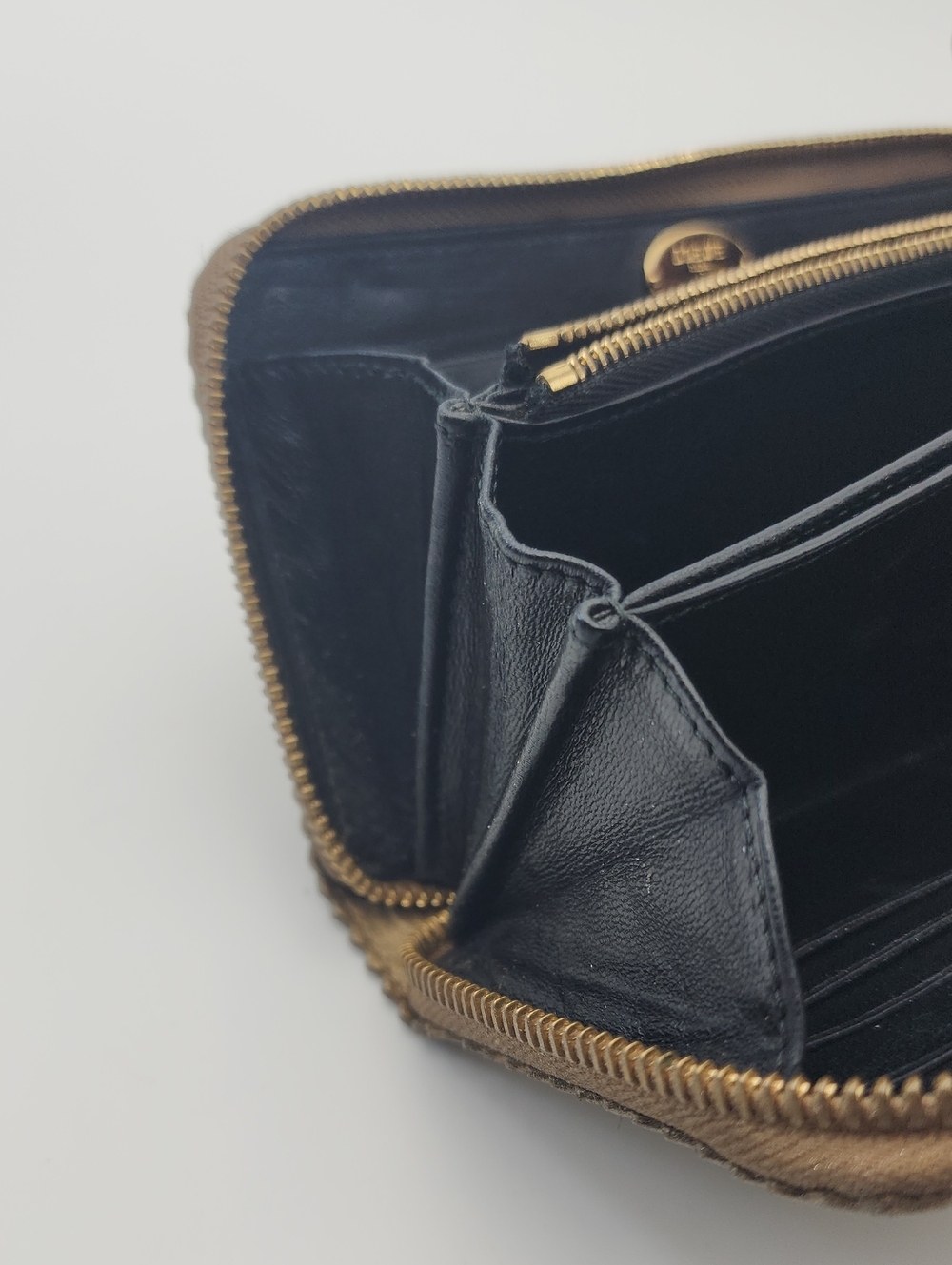 LOEWE Anagram Continental Long Zip Around Wallet Metallic Bronze Gold Leather - Picture 14 of 16